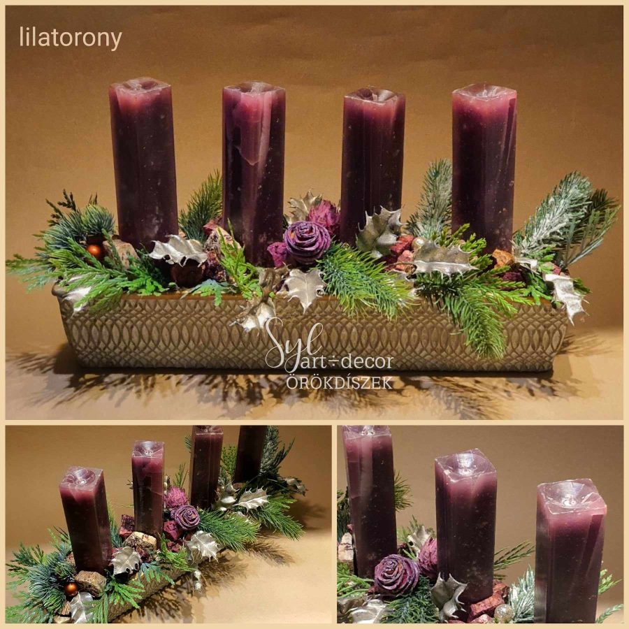 lilatorony adventi dísz